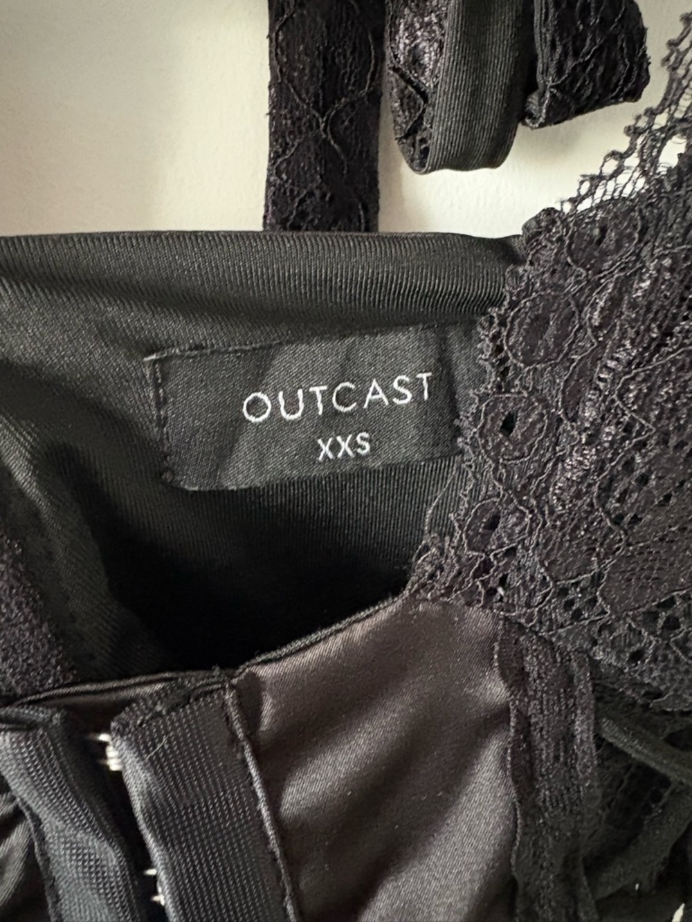Outcast - Black Lace Halter Corset Mini Dress - Size XXS - Going Out Dress - Picture 5 of 5